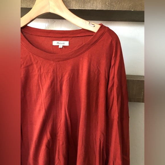Madewell|Plus size burnt orange/rust color lightweight Crewneck sweater top•2X - Picture 2 of 11